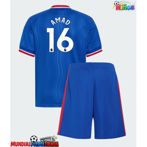 Camiseta Manchester United Amad Diallo #16 Segunda Equipación Replica 2026-27 para niños mangas cortas (+ Pantalones cortos)